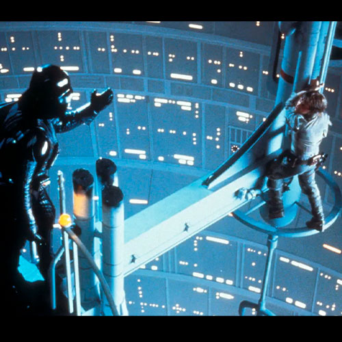 Imagen de la escena donde le dice darth vader a luke skywalker que es su padre en la película star wars: el imperio contrataca.