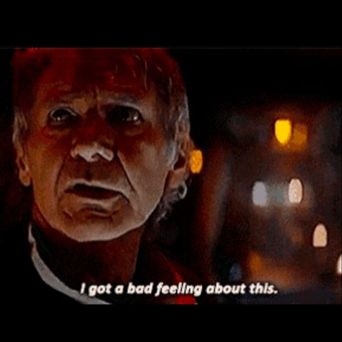 Imagen de han solo diciendo una de las míticas frases de la saga star wars en inglés.