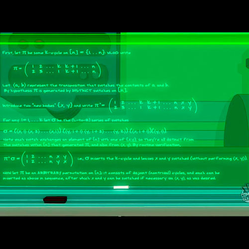 Imagen del teorema matemático creado para la serie de futurama.