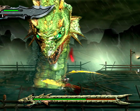 Imagen de Kratos enfrentándose a la Hidra en el juego God of War.