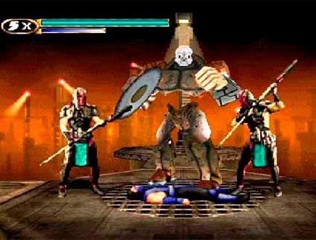 Imagen de Sub-Zero capturado por los secuazes de Quan Chi en el juego Mortal Kombat Mythologies.