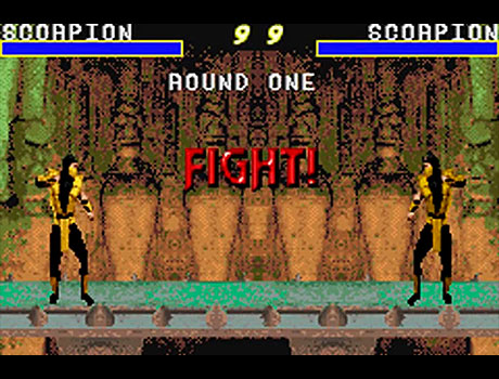 Imagen de Scorpion luchando contra Scorpion en el juego Mortal Kombat Advance.