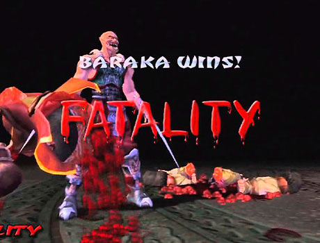 Imagen de Baraka haciendo un Fatality a su contrincante en el juego Mortal Kombat: Deception.