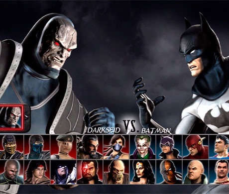 Imagen de la selección de pantalla del juego Mortal Kombat vs. DC Universe.