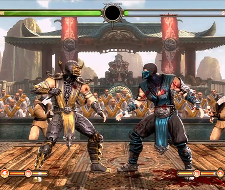 Imagen de Scorpion enfrentándose a Sub-Zero en el juego Mortal Kombat 9.