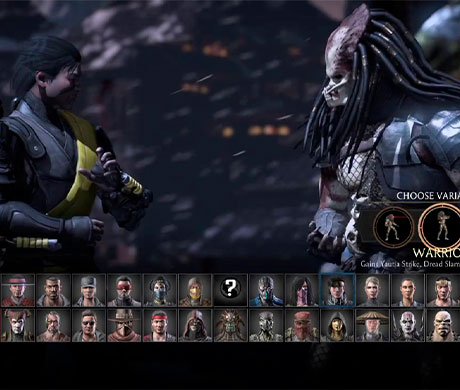 Imagen de la pantalla de selección de personaje del juego Mortal Kombat X.