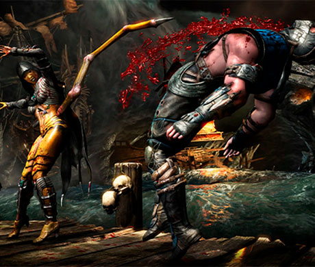 Imagen de D'vorah enfrentándose a Sub-Zero en el juego Mortal Kombat X.