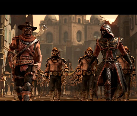 Imagen de historia con varios personajes del juego Mortal Kombat X.