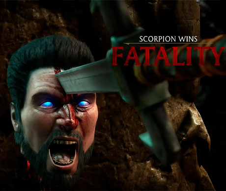 Imagen del Fatality de Scorpion a Sub-Zero en el juego Mortal Kombat X.