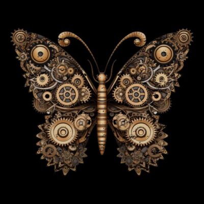Steampunk butterfly insect