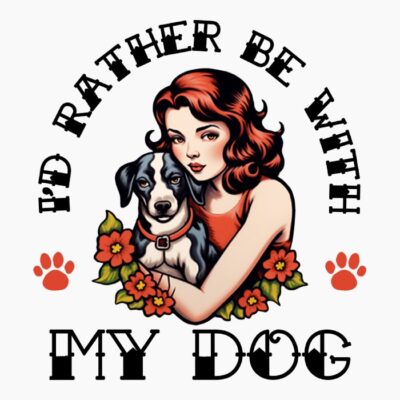 old school tattoo vintage dog