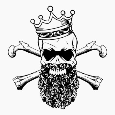 hipster king pirate skull