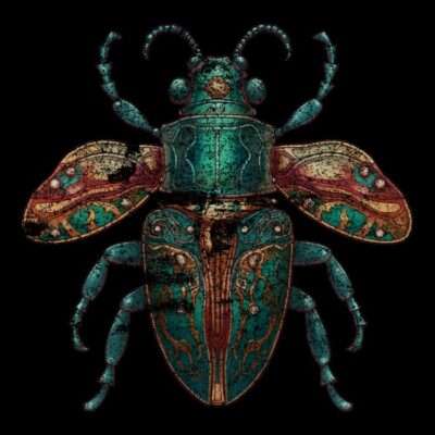 Grunge vintage beetle insect