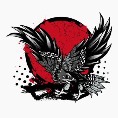 Eagle Bird Animal Trash Polka Tattoo style Illustration