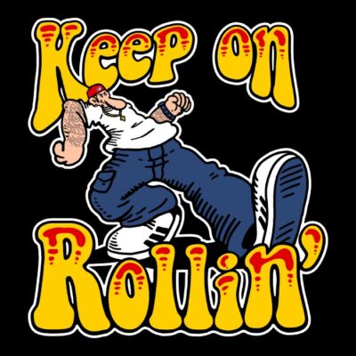 keep on rollin-white stroke