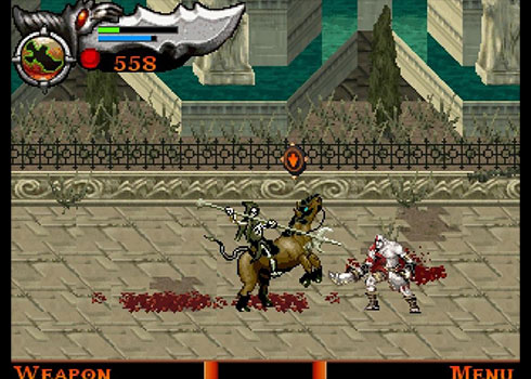 Imagen de Kratos enfrentándose a un jinete no muerto en el juego God of War: Betrayal.