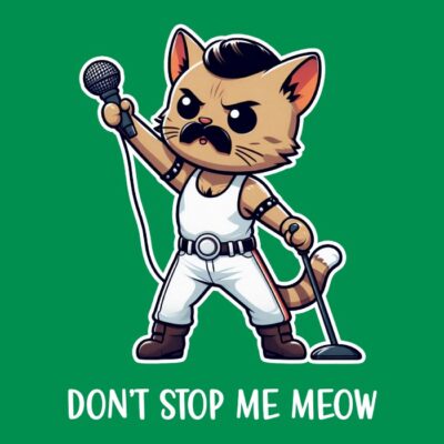 Don't stop me meow. Fondo oscuro.