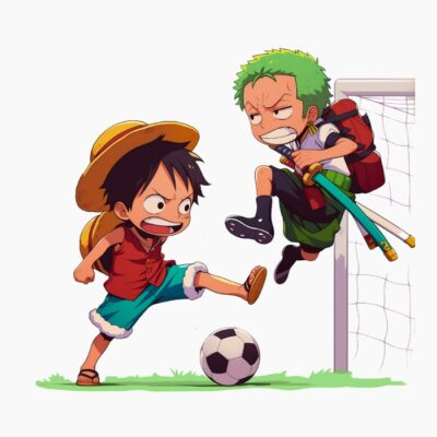 Nakamas Piratas sin título jugando al fútbol