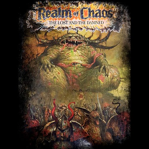 Imagen de la portada del Libro Realm of Chaos The lost and the Damned 1990.