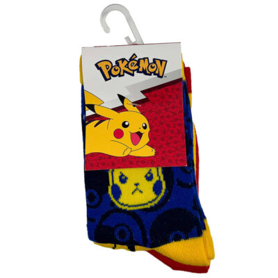 Pack 3 Calcetines Infantiles Pokemon Nintendo Pikachu regalo original 1