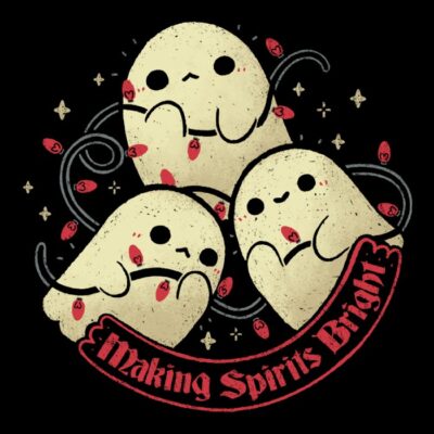 Cute Ghosts Making Spirits Bright