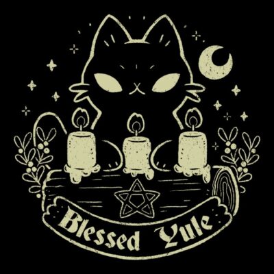 Blessed Yule Black Cat