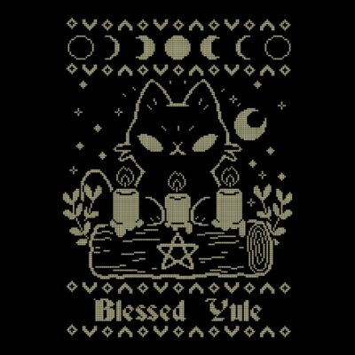 Blessed Yule Black Cat UGLY CHRISTMAS