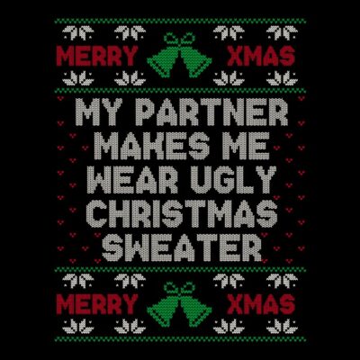my partner makes me wear ugly christmas sweater negro tiendas