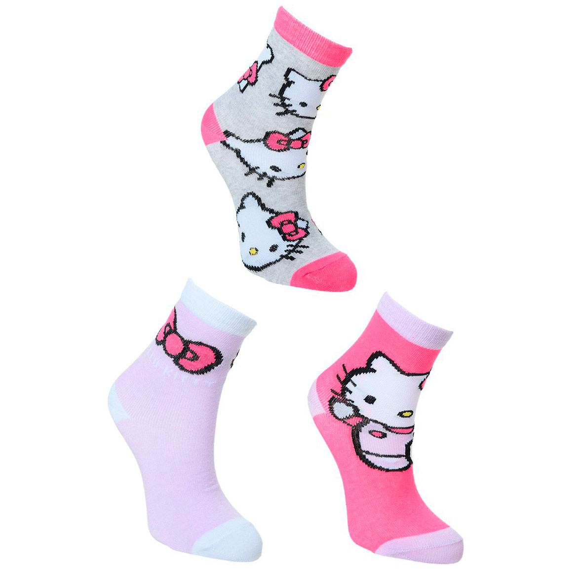 Pack 3 Calcetines Infantiles Hello Kitty regalo original 1