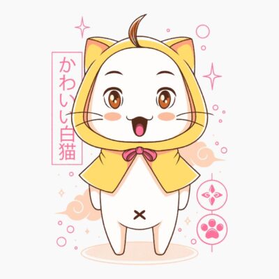 White Cat with Yellow Cape