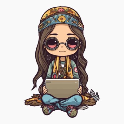 Chica Boho con Tablet 014