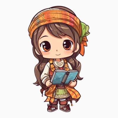 Chica Boho con Libro 026