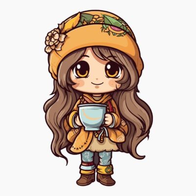 Chica Boho tomando café 002