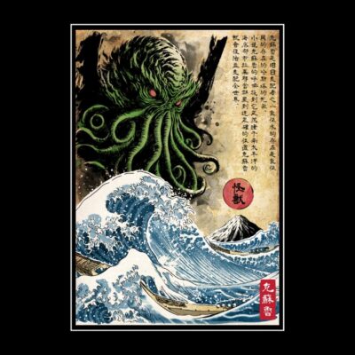 Great Cthulhu in Japan Woodblock