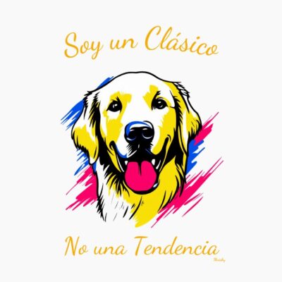 Golden Retriever, pop art, estilo retro vintage