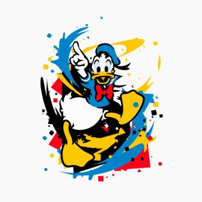 Pato famoso en estilo pop art, retro vintage