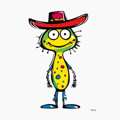 Alien Vaquero Divertido con Colores Vibrantes