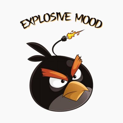 Pájaro Cabreado Negro, con humor explosivo