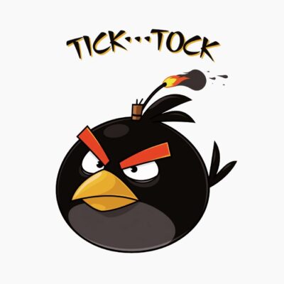 Pájaro Cabreado Negro, diciendo que está a punto de explotar