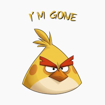 Pájaro Cabreado amarillo, diciendo que ya se ha ido