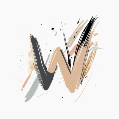 Monograma letra W, abstracta, contemporanea y elegante
