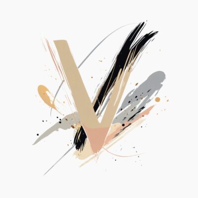 Monograma letra V, abstracta, contemporanea y elegante