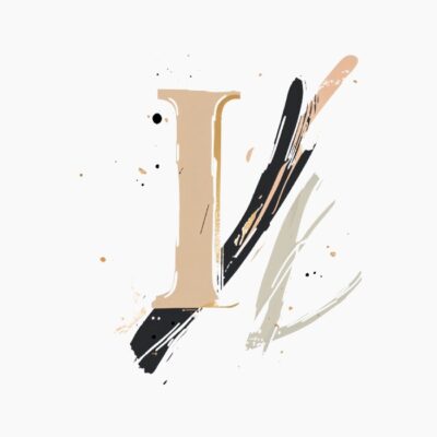 Monograma letra I, abstracta, contemporanea y elegante