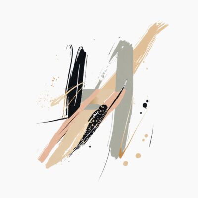 Monograma letra H, abstracta, contemporanea y elegante