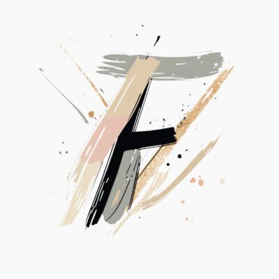 Monograma letra F, abstracta, contemporanea y elegante