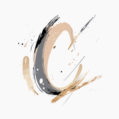 Monograma letra C, abstracta, contemporanea y elegante
