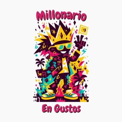 Diseño urbano divertido con humor estilo basquiat, graffiti, Millonario