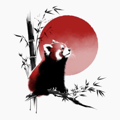 Ink red panda