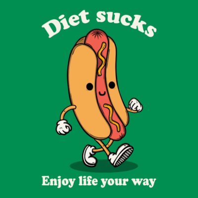 Diet sucks hot dog letras balcnas tiendas