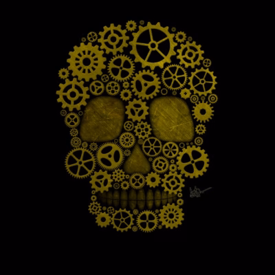 Calavera Steampunk Gold